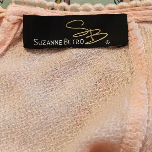 Suzanne Betro Pink Lace Blouse. Soft Girl - Picture 9 of 10